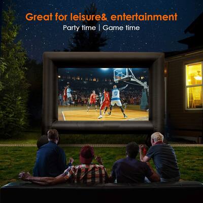 Kerrogee 14 Feet Inflatable Projector Screen with Blower Carrying Bag - 11 ft L x 4.6 ft D x 8.8 ft H