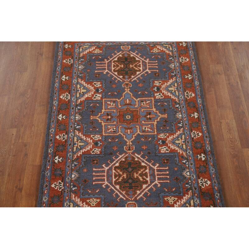 Geometric Kazak Oriental Area Rug Hand-knotted Wool Carpet - 3'0"x 5'0"