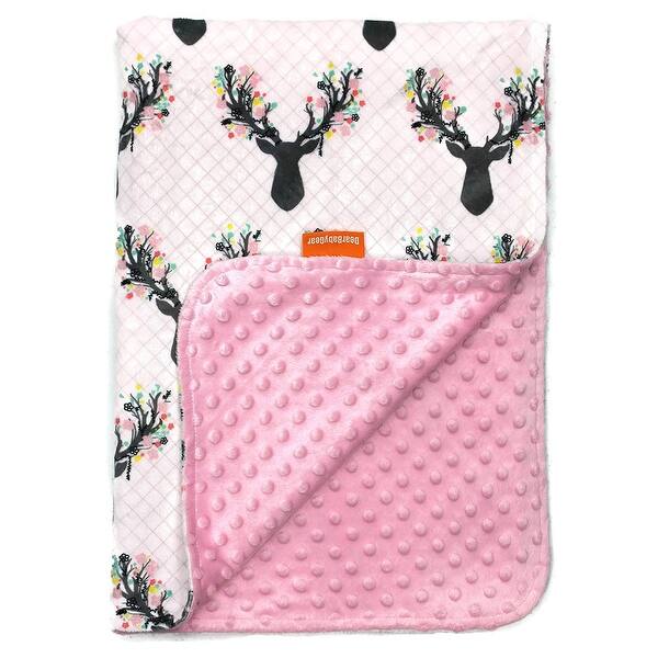 slide 2 of 4, Custom Minky Print Antler Deluxe Baby Blankets