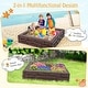 preview thumbnail 2 of 5, 2-in-1 Kids Sandbox HDPE Sand Pit Weather Resistant Sand Box w/ Cover