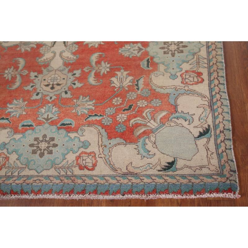 Distressed Kashmar Persian Vintage Area Rug Hand-Knotted Wool Carpet - 4'7" x 6'1"