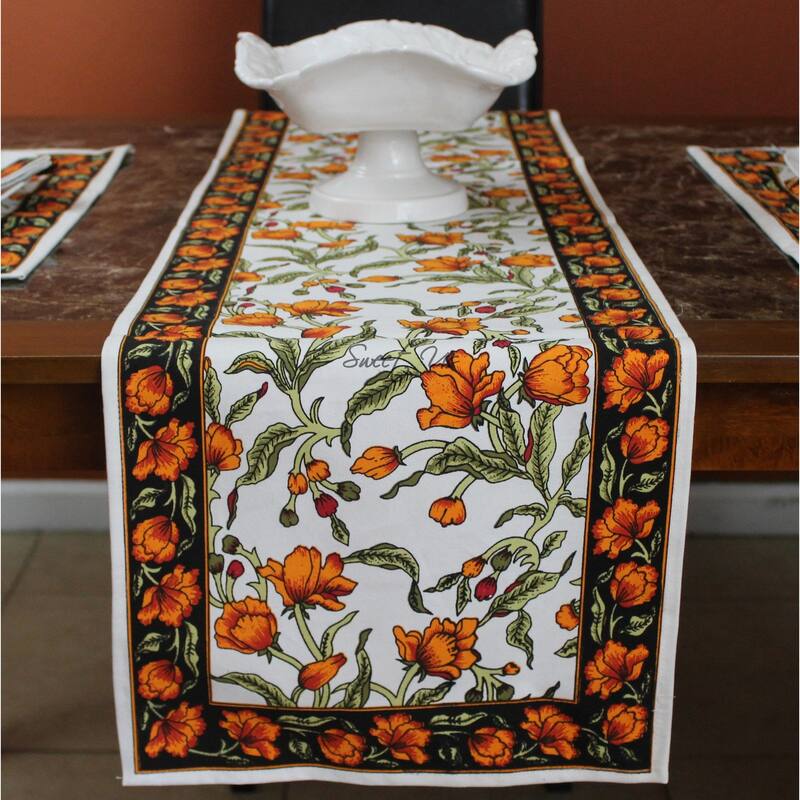 Cotton Sweet French Country Floral Tablecloth Round, Runner