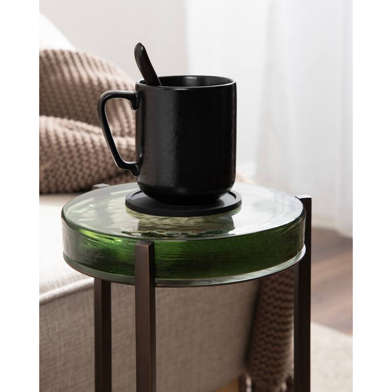Kate and Laurel Aguilar Glam Drink Table - 9x9x23