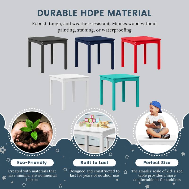 Polytrends Garden Party Kids Outdoor 24" Dining Table