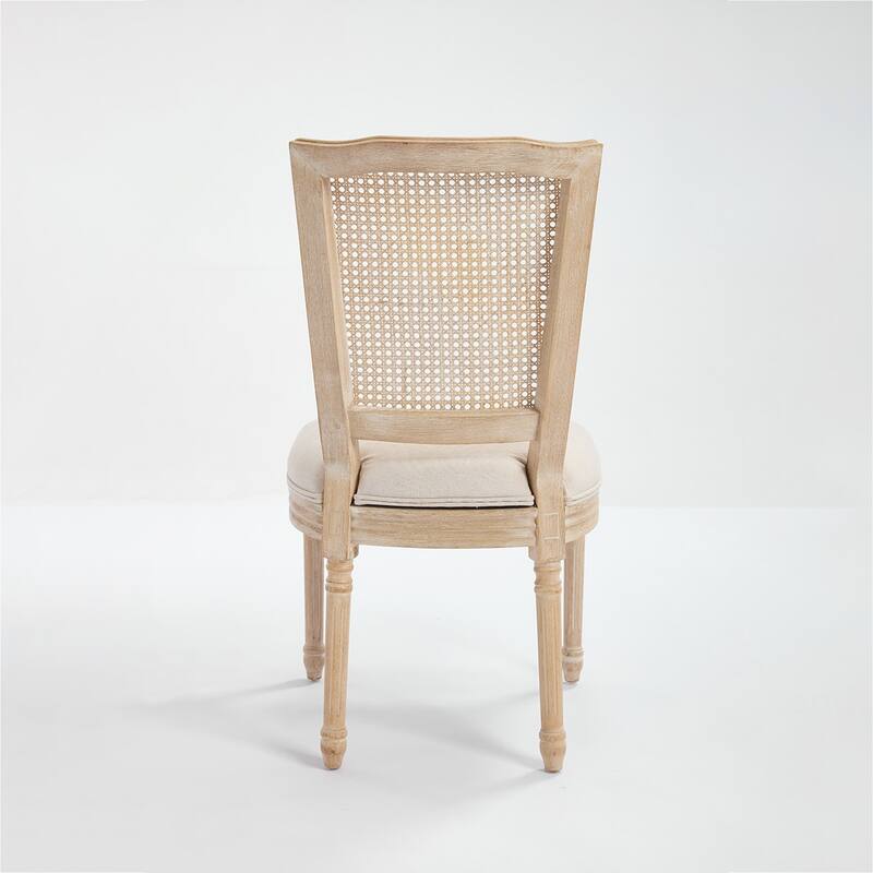 2PCS Rattan Back Dining Chairs