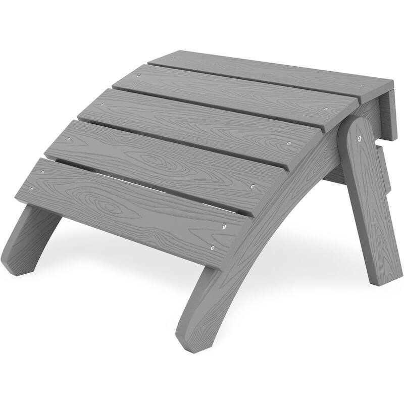 WINSOON Adirondack Ottoman,Folding Adirondack Foot Rest - Grey