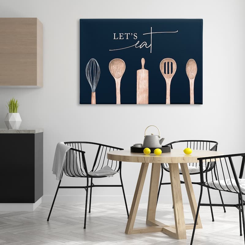 Stupell Let's Eat Kitchen Utensils Canvas Wall Art Design By Lux + Me Designs