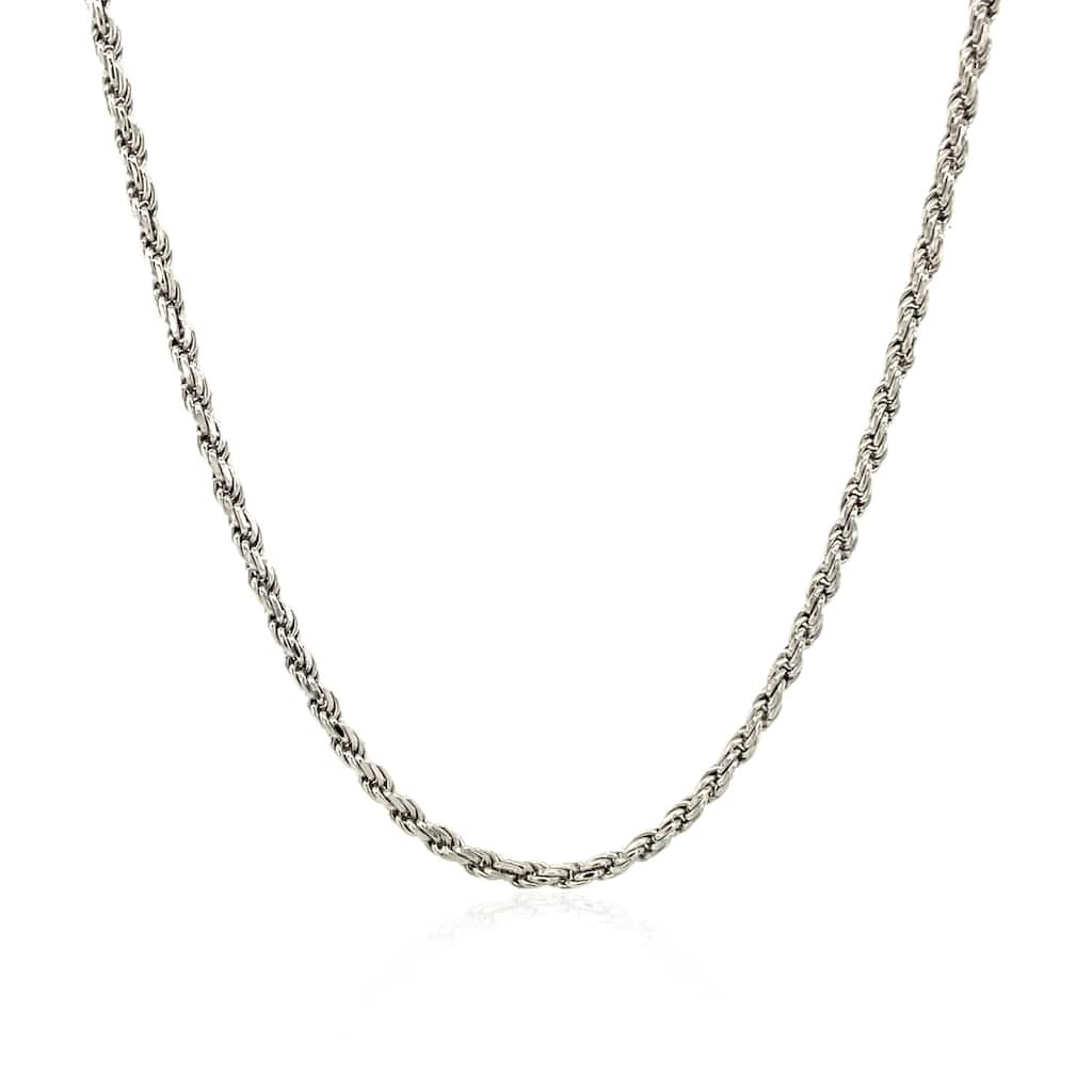 MayaMila Sterling Silver 1.8mm Diamond Cut Rope Style Chain