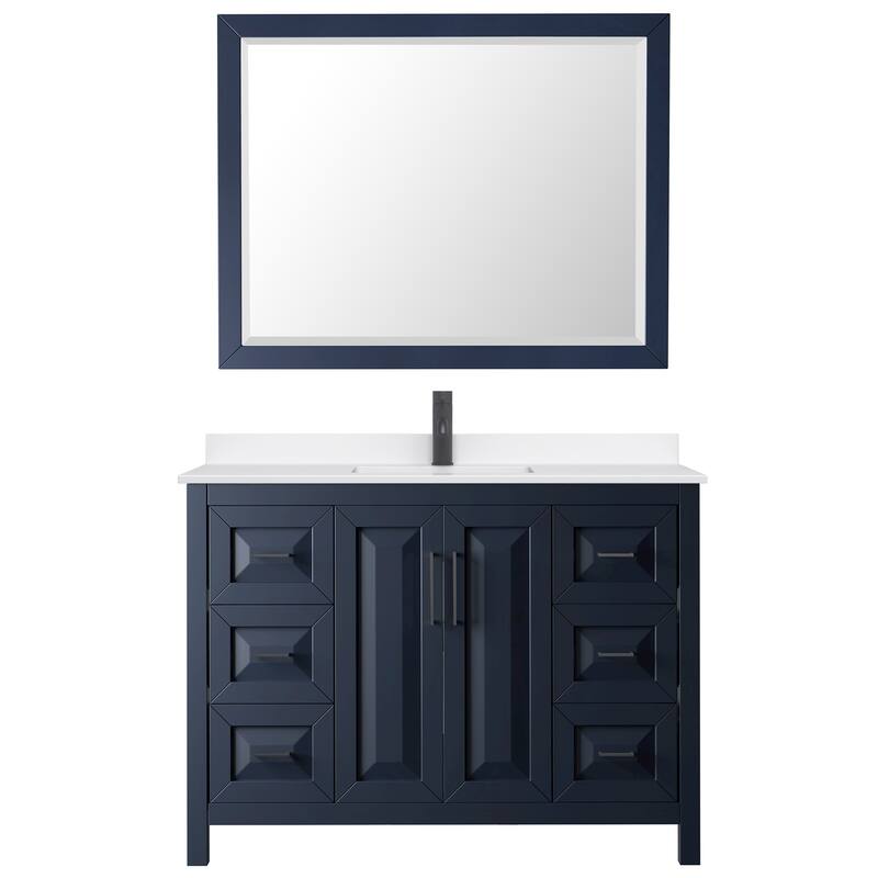 Daria 48-inch Single Vanity, Single Hole Quartz Top, 46-inch Mirror