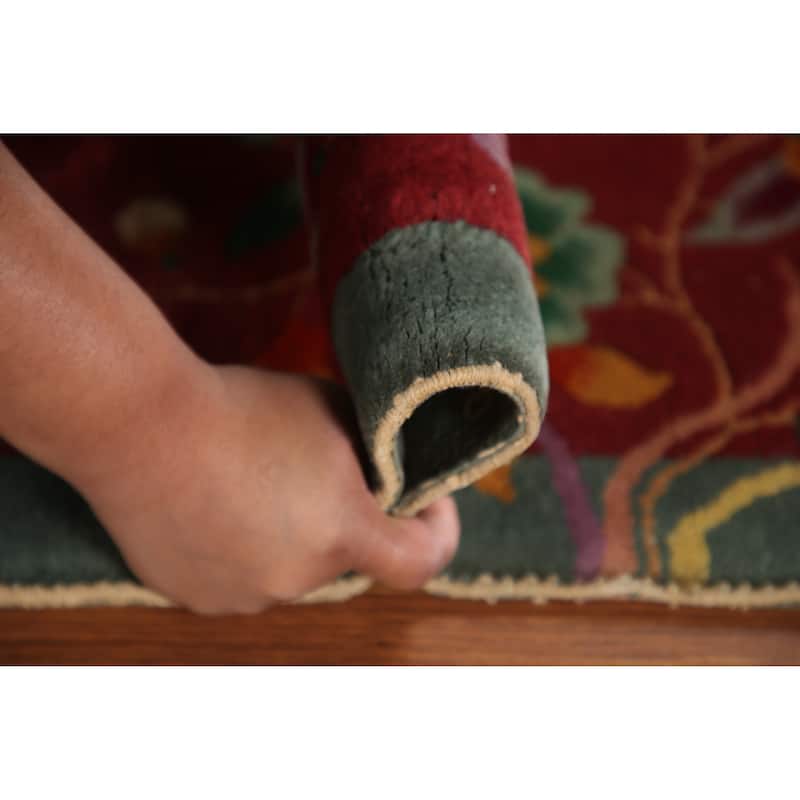 Vegetable Dye Art Deco Chinese Area Rug Handmade Wool Carpet - 2'0"x 3'11"