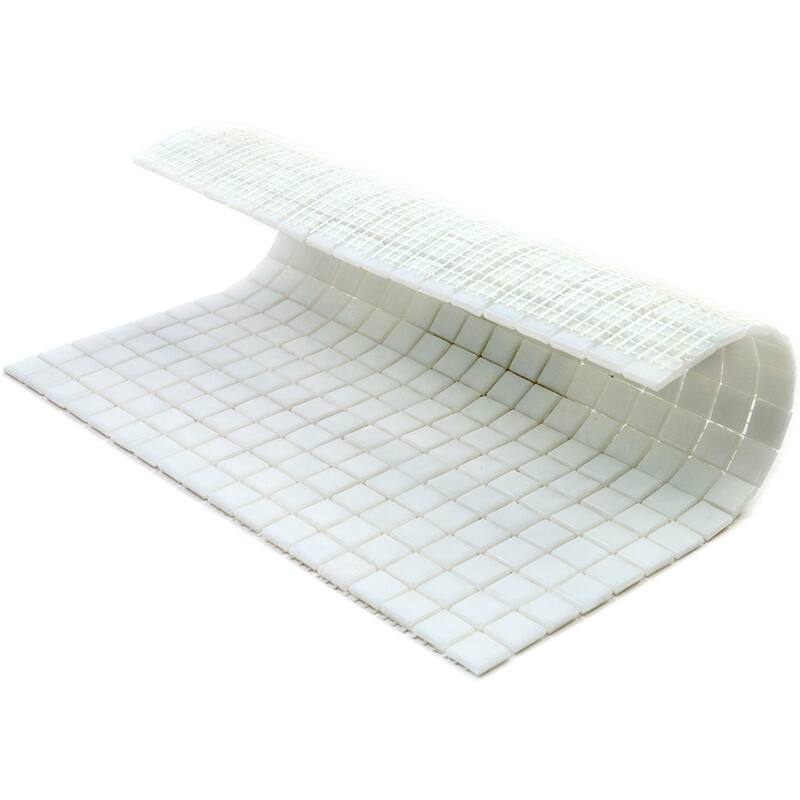 Apollo tile 12" x 12" Skosh Glossy Pearl White Glass Tile (18.69 sq ft/case) - 20 Pack
