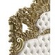 preview thumbnail 8 of 7, Heverford White and Gold Eastern King Scrolled Floral Bed