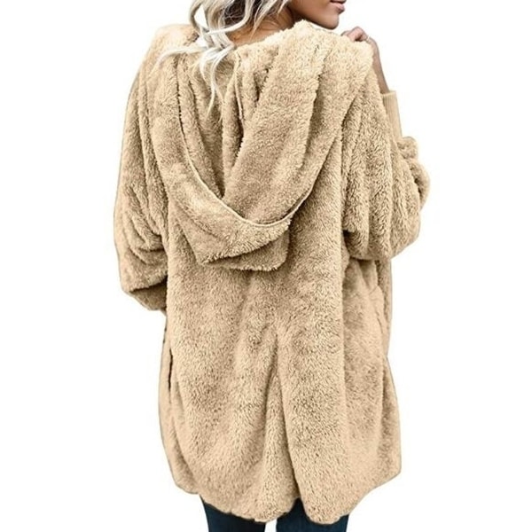 women's oversized open front hooded draped pockets cardigan coat