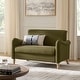 preview thumbnail 53 of 62, HULALA HOME Adika 51"W Farmhouse Striped Linen Upholstered Loveseat with Solid Wood Spindle Legs Moss