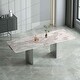 preview thumbnail 4 of 6, 10-piece Extendable Sinstered Stone Double Pedestal Dining Set（1 table10chairs）