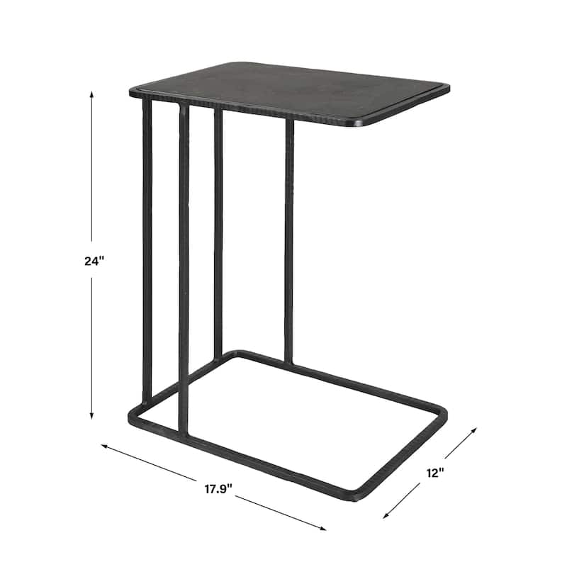 Uttermost Cavern Stone & Iron Accent Table - 17.9 W X 24 H X 12 D (in)