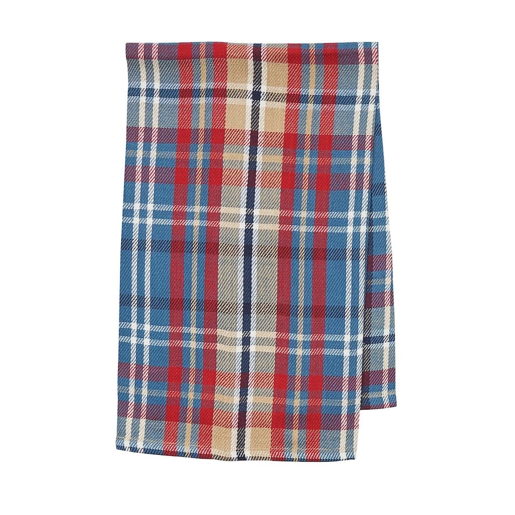 Rockwell Plaid July Fourth Woven Cotton Kitchen Towel