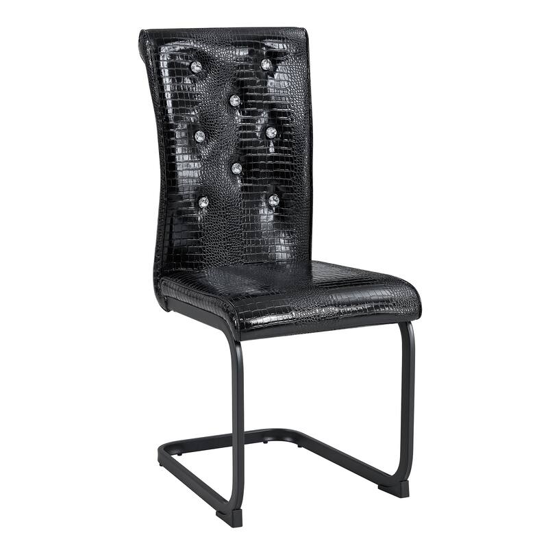 Dining Chair Black Side Chair Kitchen Chair Leisure Chair Lounge Chair Office Chair Armless Chair with Metal Legs