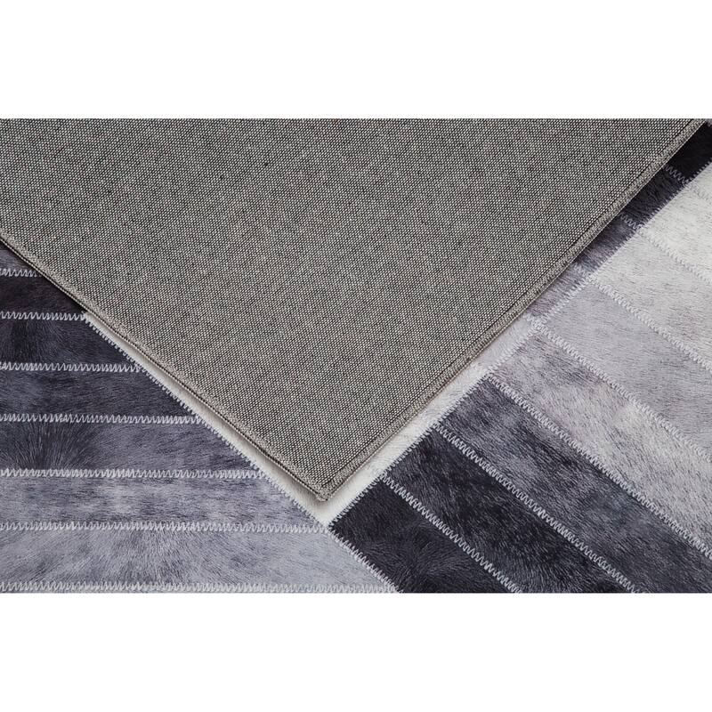 Capri Collection Patterned Faux Cowhide Printed Rug