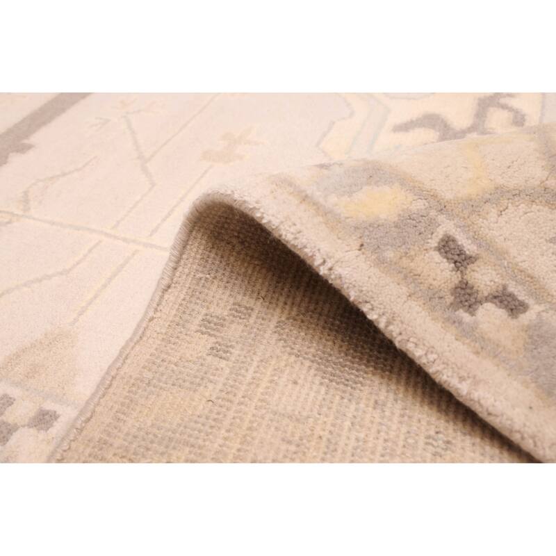 ECARPETGALLERY Hand-knotted Royal Oushak Light Grey Wool Rug - 10'2 x 13'11