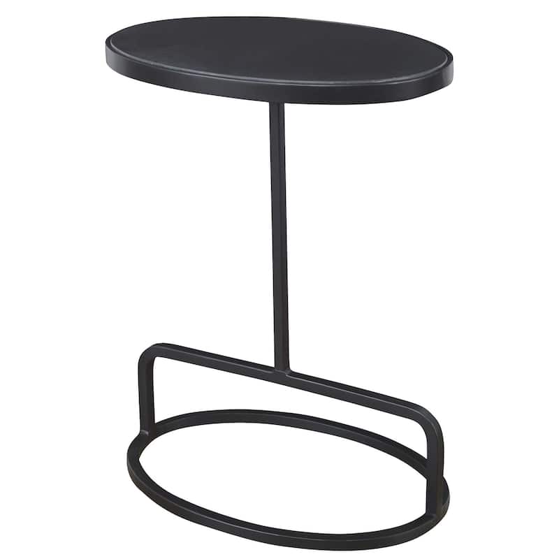 Uttermost 25207 Jessenia 18" Wide Iron and Marble Accent Table - Satin Black