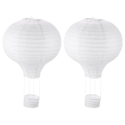 14x12in Rainbow Hot Air Balloon Paper Lantern, White