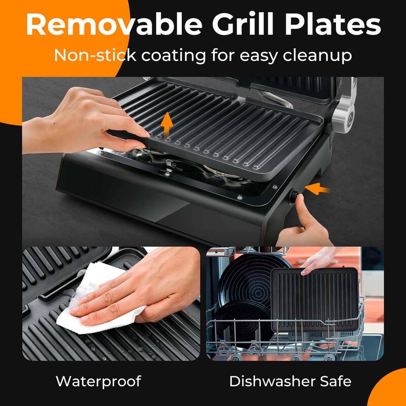 Costway Electric Panini Press Grill Sandwich Maker with LED Display & - See Details