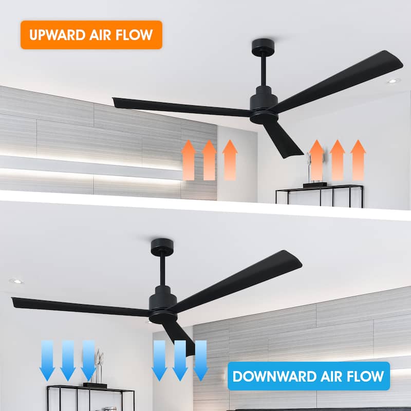 52-inch Modern Indoor Outdoor 6-Speed Reversible Ceiling Fan with Remote