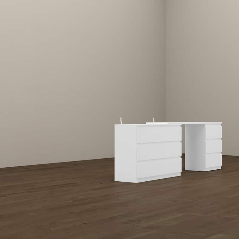 Transformative White Entertainment Center Home Desk Dresser Chest