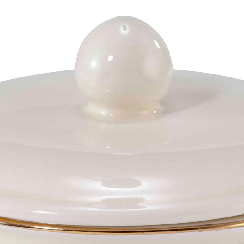 Avanti Gilded Birds Jar - Ivory