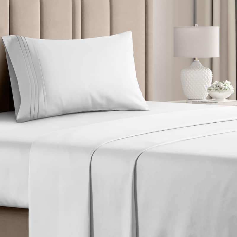 CGK Linens Brushed Microfiber Soft Wrinkle free 4 Piece Bed Sheet Set