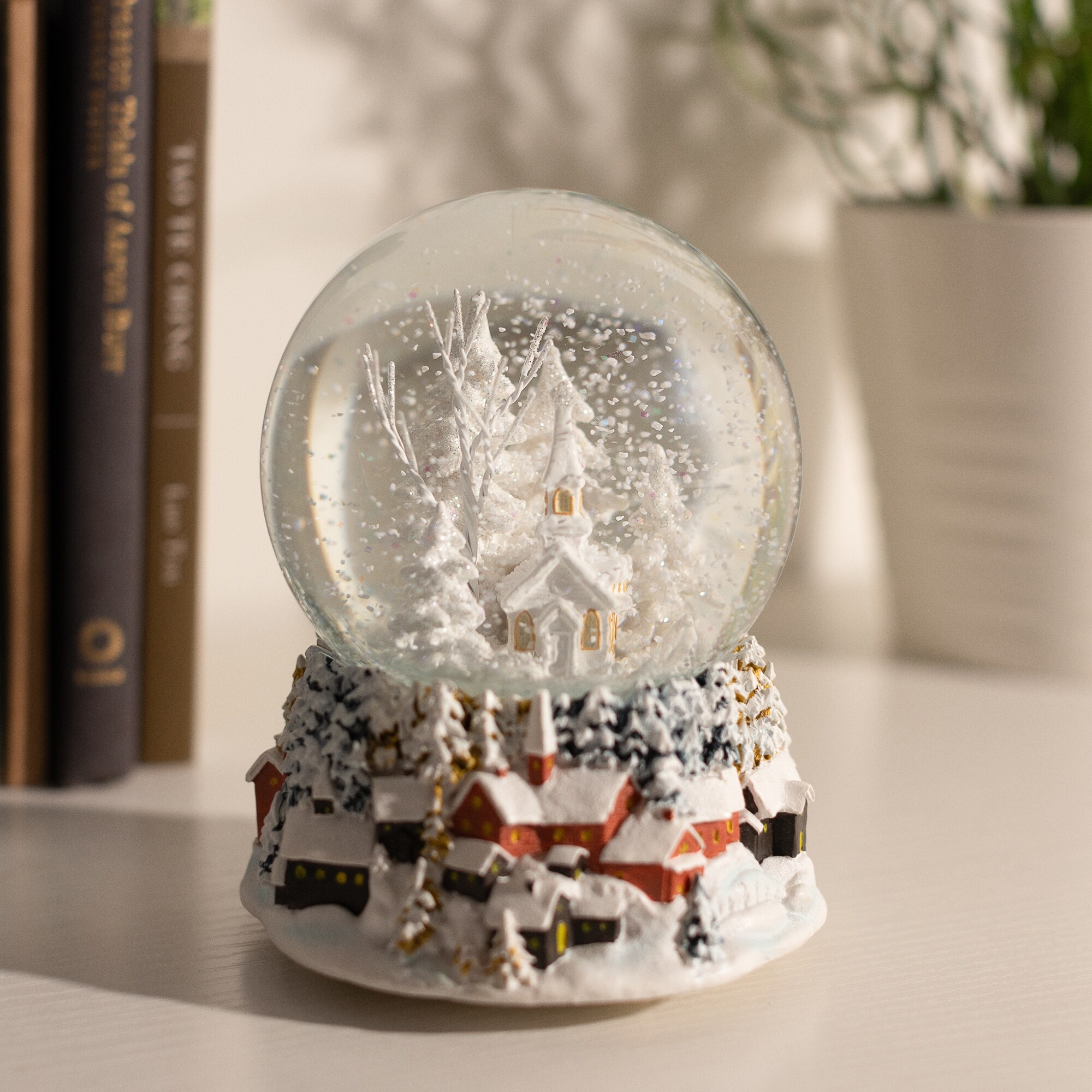 Ashfield & Harkness Winterland Church Decorative Snow Globe with