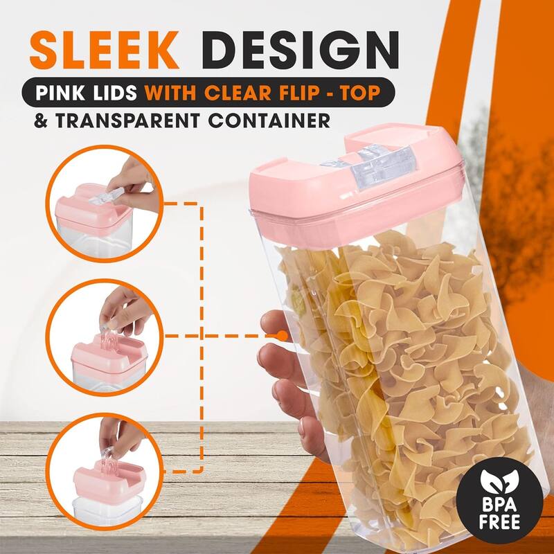 Cheer Collection Set of 6 Uniform Size Airtight Food Storage Containers