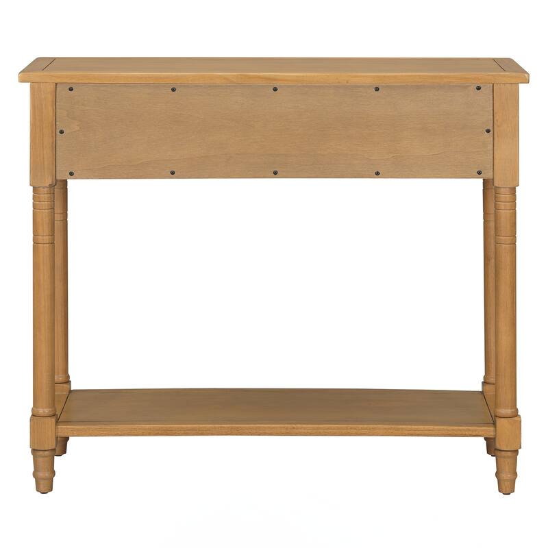 Console Table Traditional Design with Two Drawers and Bottom Shelf