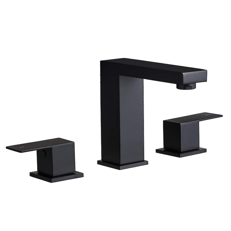 Black Dual Handle 3 Holes Bathroom Faucet