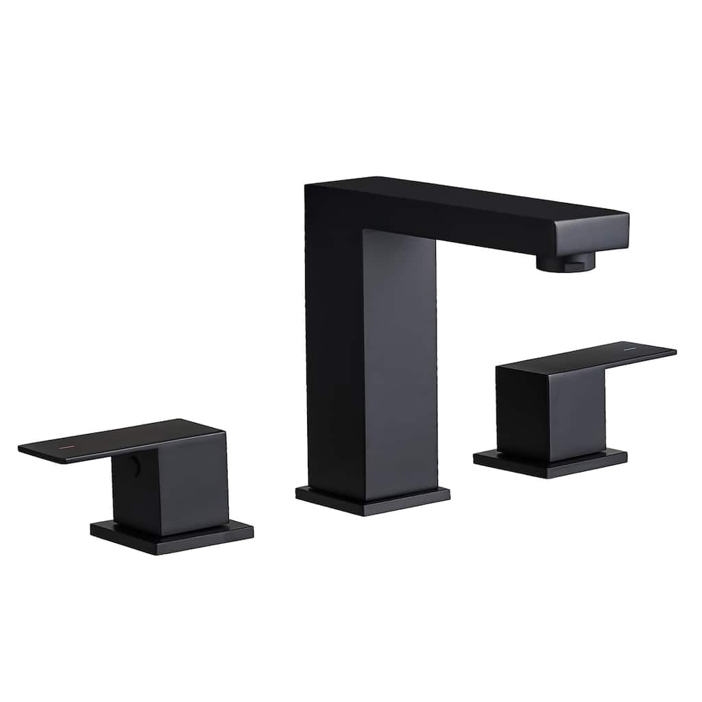 Black Dual Handle 3 Holes Bathroom Faucet