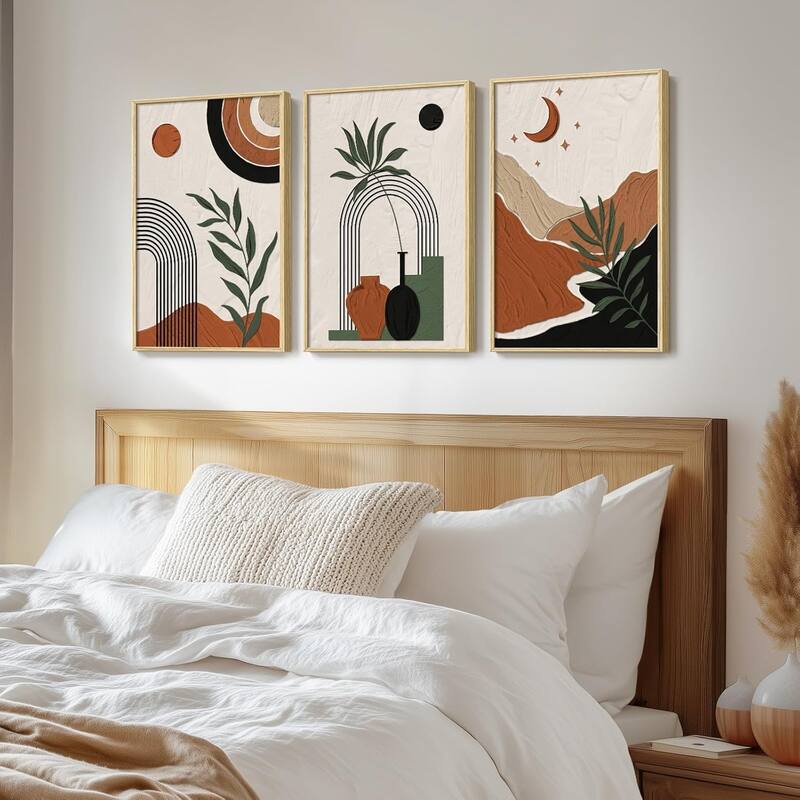Set of 3 Abstract Geometric Art Prints