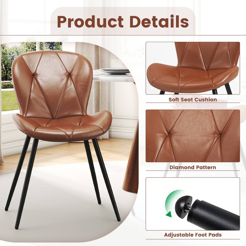 Upholstered Leather Dining Chair (Set of 2)