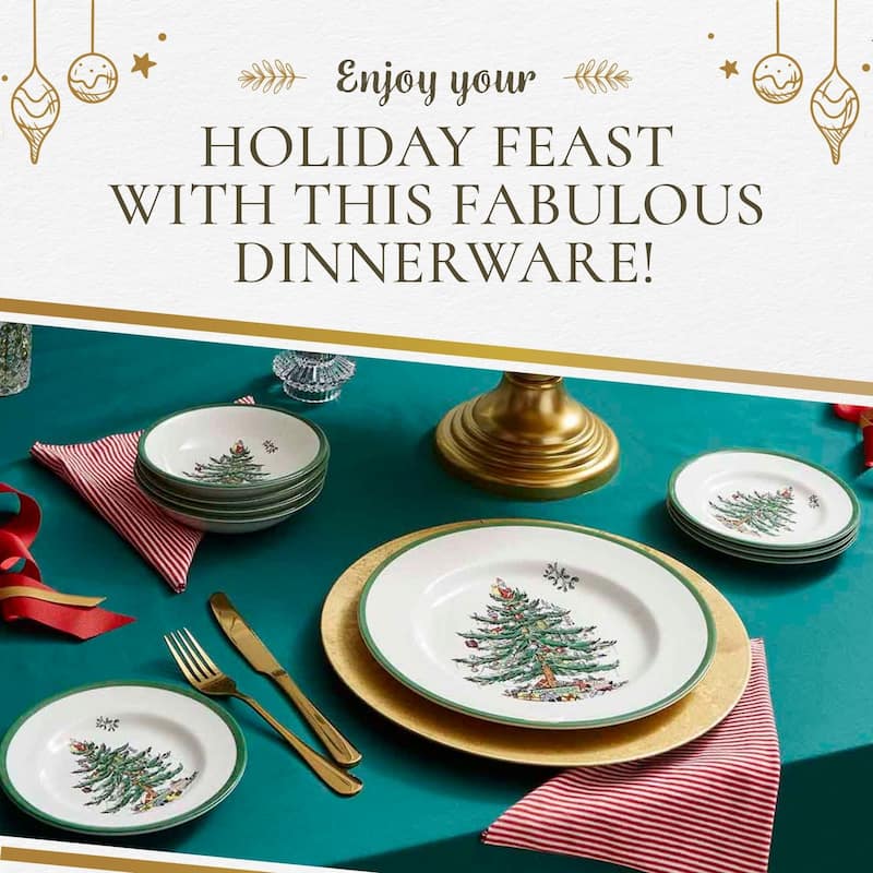 Spode Christmas Tree 12 Piece Dinnerware Set