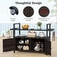 preview thumbnail 5 of 18, Costway Outdoor Bar Cart with Tempered Glass Top Storage Cabinet & 8 - See Details