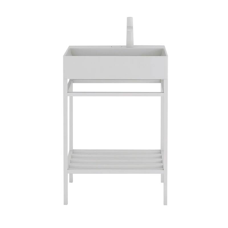 24" Freestanding Bathroom Vanity with Ceramic Sink - 23.62'' x13.98'' x 33.46''