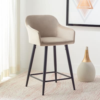 SAFAVIEH Cataleya 24-inch Velvet Counter Stool - 21" x 20.5" x 34.2"