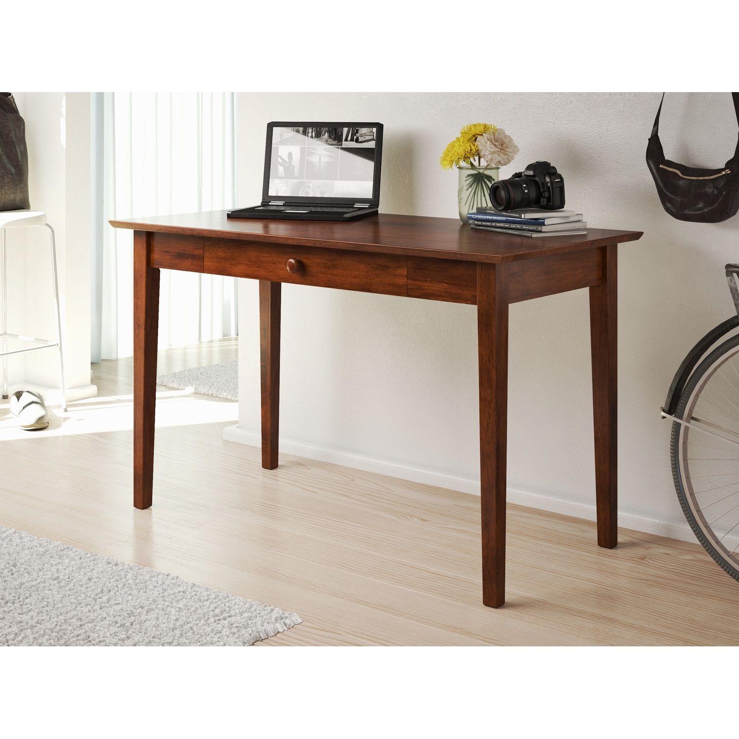 Shaker Desk With Drawer Walnut Overstock 12545232