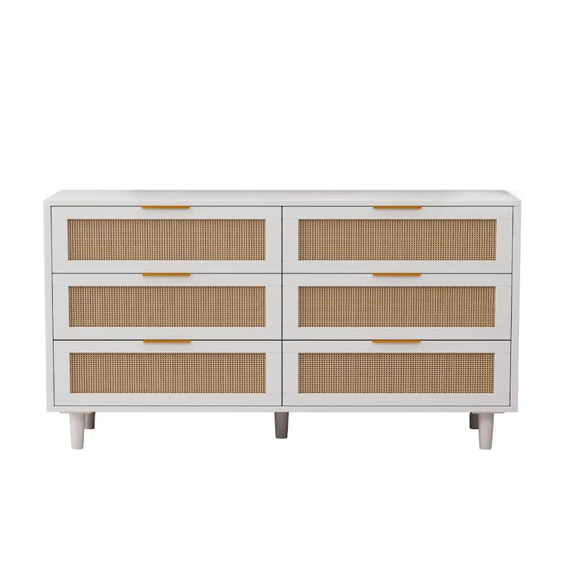 6-Drawers Rattan Storage Cabinet Rattan Drawer