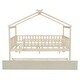 preview thumbnail 35 of 36, Creativity House Bed,Full Size Wooden House Bed with Twin Size Trundle,Solid Construction