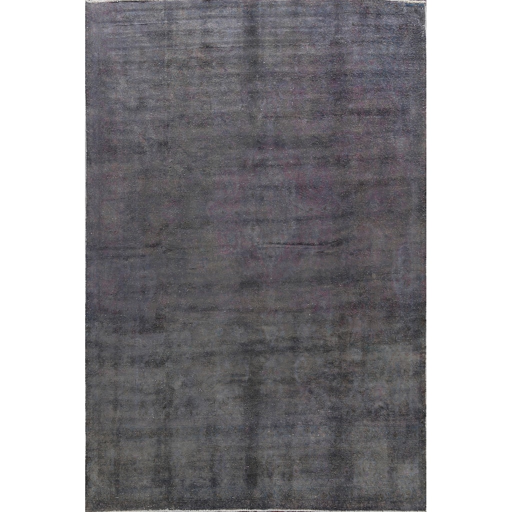 Over-Dye Distressed Mashad Persian Area Rug Wool Hand-knotted - 7'5" x 9'6"