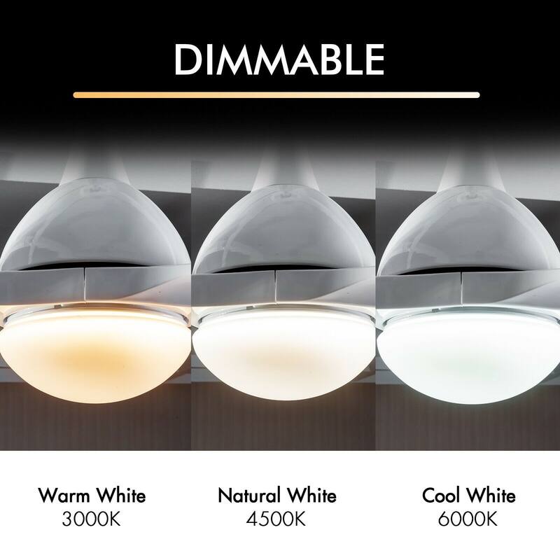 Modern 48" Ceiling Fan with Dimmable LED Light and Remote Control Reversible Blades - 48'' dia. x 22.5'' H