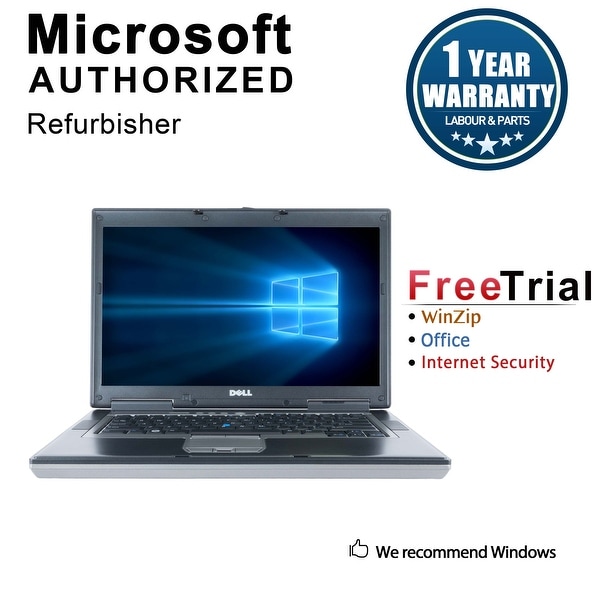 Refurbished Dell Latitude D820 15.4" Laptop Intel Core Duo 1.66G 2G DDR2 160G DVD Win 10 Home 1 Year Warranty - Silver