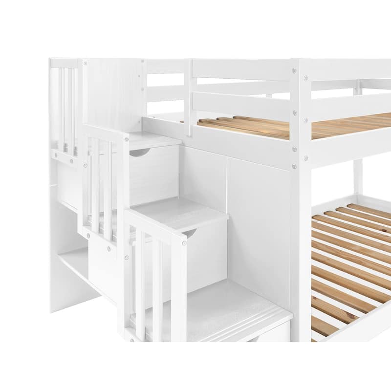Taylor & Olive Trillium Twin Low Loft Bed with a Twin Under Bed