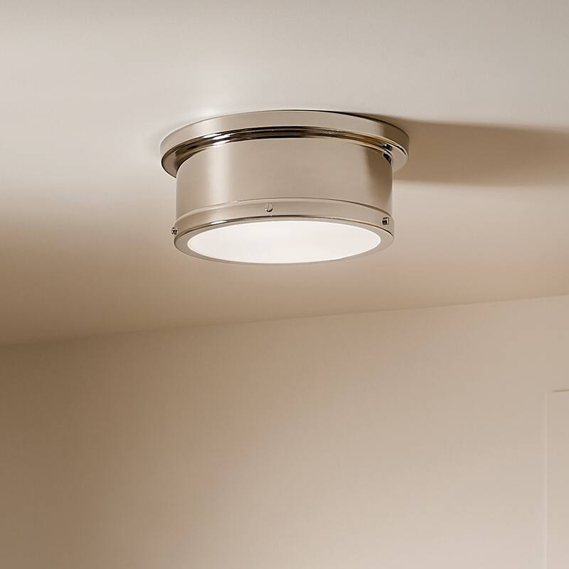 Kichler 52540 Serca 2 Light 14" Wide Flush Mount Drum Ceiling Fixture